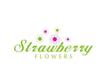 林思源的中文：草莓花朵；英文：Strawberry flowerslogo設(shè)計(jì)