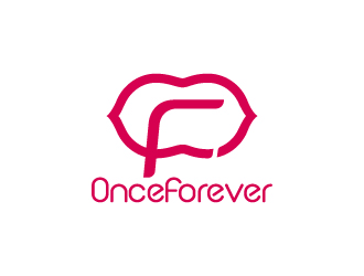 周金進的英文:onceforever +中文:萬姿艾唯logo設(shè)計