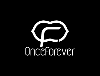 周金進的英文:onceforever +中文:萬姿艾唯logo設(shè)計