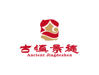 周金進的“古鎮(zhèn)景德”陶瓷藝術產品印章商標，logo設計