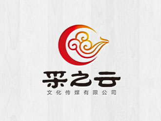 鐘炬的采之云傳媒祥云標(biāo)志logo設(shè)計