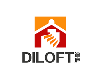 潘樂(lè)的迪廬；DILOFT 對(duì)稱標(biāo)志logo設(shè)計(jì)