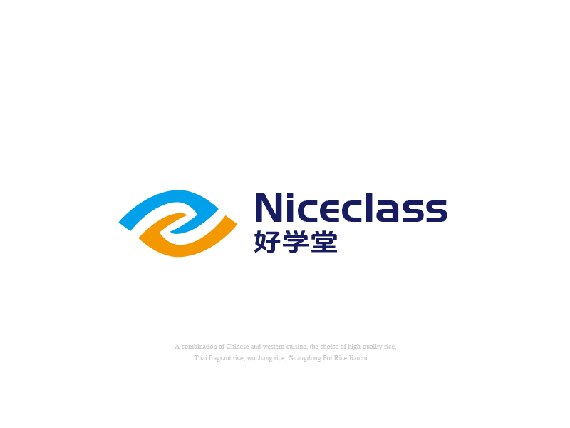 張俊的英文名字是“Niceclass ”，中文名字是“好學堂”logo設(shè)計